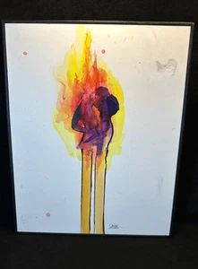 Eyes on Walls Lora Zombie Art Print Love Burns 12 x 9.5 in. Made in Canada - Picture 1 of 8
