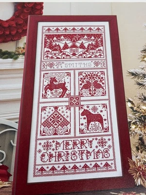 Crimson Christmas Sampler Counted Cross Stitch Pattern Pages from Book - Image 1 of 3