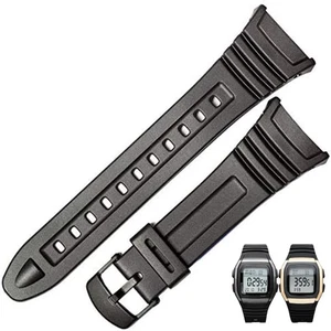 18mm Silicone Watch Band Strap For Casio 3239 W-96H-1A W-96H-1B 2A Bracelet Tool - Picture 1 of 8