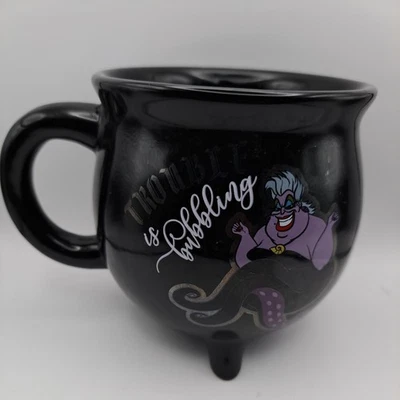 Disney Villains Black Mug Ursula "Trouble Is Bubbling" Cauldron NEW - Image 1 of 4