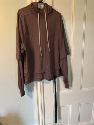 Moletom Rick Owens DRKSHDW Mauve Hustler com cordão manga comprida - Imagem 1 de 4