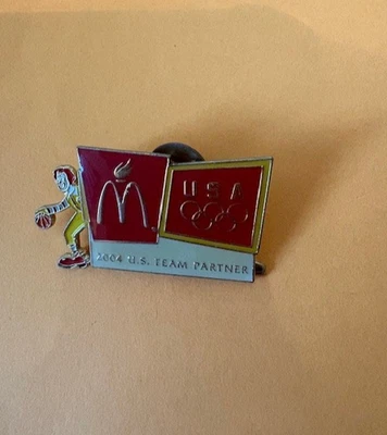 ATHENS OLYMPIC PIN MCDONALDS RONALD MCDONALD BASKETBALL PLAYER SLIDES TO ATHLETE - Image 1 of 2