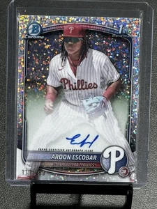 2025 Bowman #CPA-AE Aroon Escobar Chrome Prospect Autographs Speckle Refractor - Picture 1 of 3