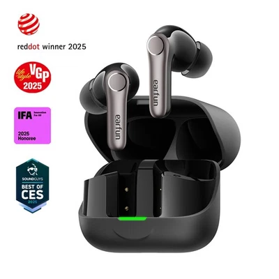 EarFun Air Pro 4 Adaptive Hybrid Noise Canceling Wireless Earbuds, Black