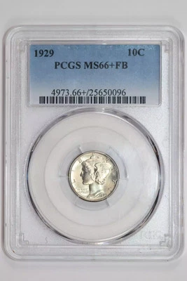 1929 MERCURY DIME PCGS MS66+ FB - Image 1 of 2
