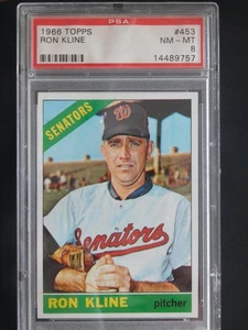 1966 Topps Baseball Card #453 Ron Kline (NM-MT) PSA 8 - Picture 1 of 2