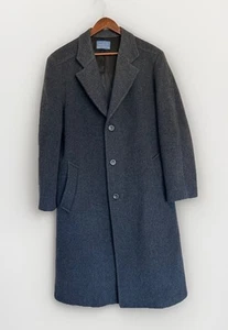 Vintage Pendleton Gray 100% Wool Overcoat 40 Long Trench USA Button Classic - Picture 1 of 11