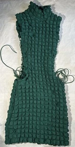 Kurzes Kleid Bubble Struktur Grün Größe S - Bild 1 von 8