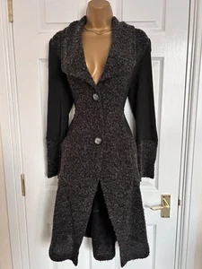 Trendy Joseph Ribkoff Longline Knit Jacket Charcoal Grey Size 12 - Picture 1 of 10