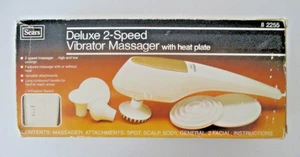 Sears Deluxe 2 Speed Vibrator Massager W/Heat Plate & Attachments #8-2255 Vtg ZB - Picture 1 of 16