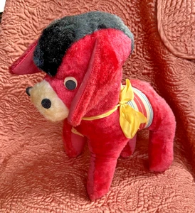 Vtg MCM Superior Toy and Novelty Red Stuffed Donkey / Burro - Picture 1 of 7
