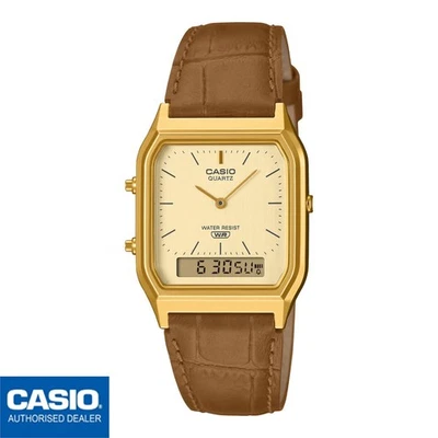 CASIO AQ-230EGL-9AEF⎪AQ-230EGL-9⎪ORIGINAL⎪Vintage EDGY⎪DORADO⎪Correa Piel - Imagen 1 de 4