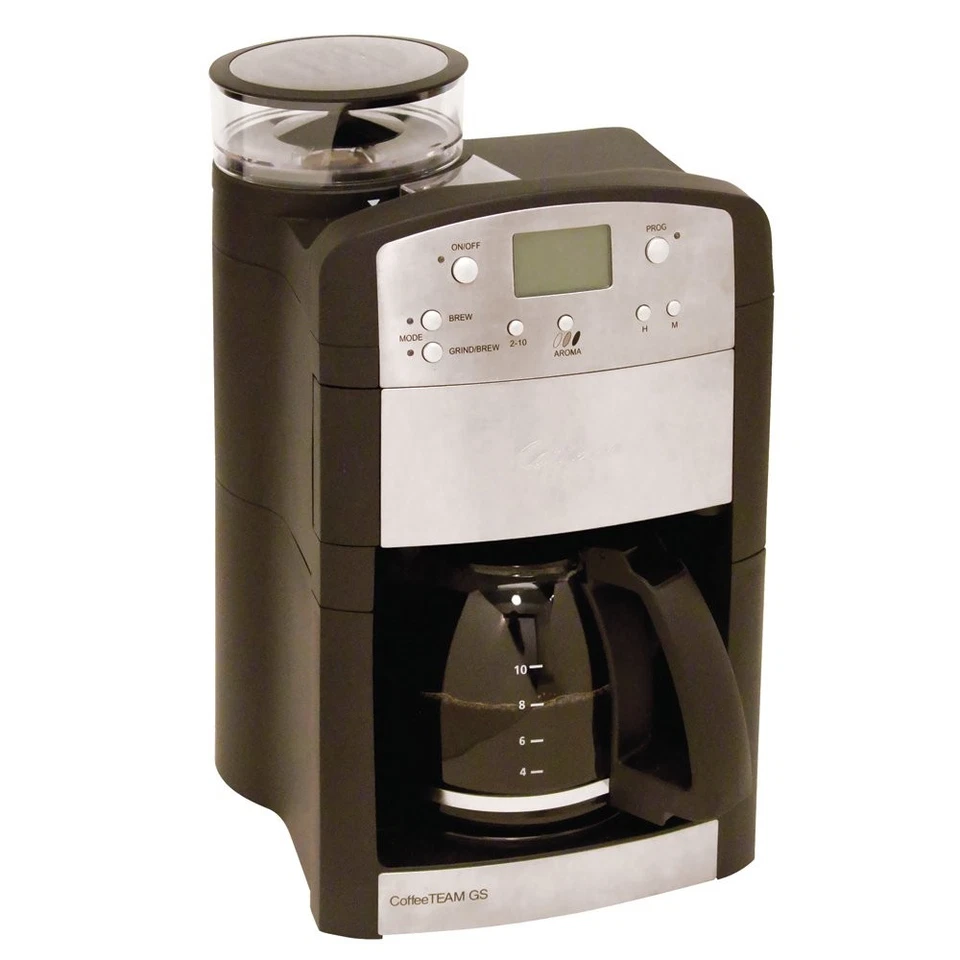 464.05 CoffeeTeam GS 10-Cup Digital Coffeemaker with Conical Burr Grinder, Gl... - Image 1 of 1
