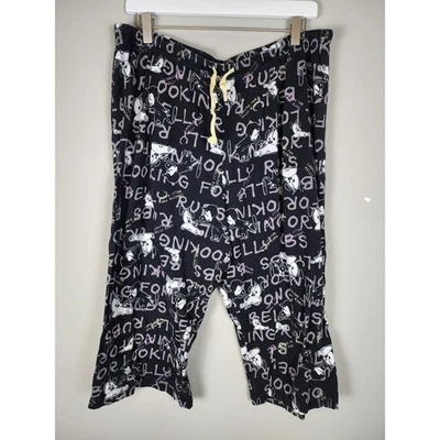 Mutts Organics Cotton Graphic Print Pajama Pants Black & White - Image 1 of 4