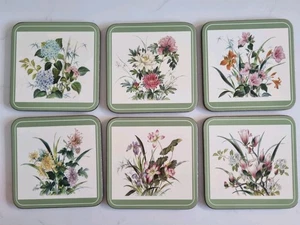 Vintage Pimpernel Coaster set of 6 Oriental Floral Boxed - Picture 1 of 7