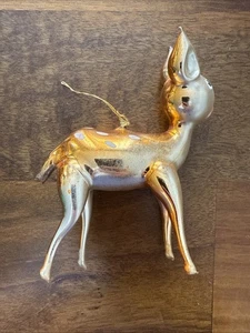 RARE VINTAGE DE CARLINI DEER FAWN BAMBI CHRISTMAS ITALIAN BLOWN GLASS ORNAMENT - Picture 1 of 10