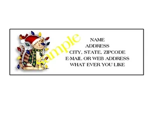 CHRISTMAS X-MAS CAT ADDRESS LABELS COOL!! #16 - Picture 1 of 1