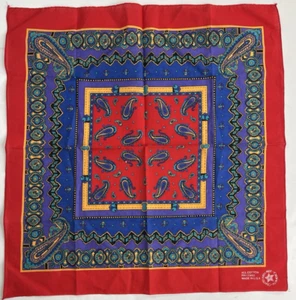 Southwestern Paisley Bandana Handkerchief Red Vintage 22" x 21.5" USA New - Picture 1 of 3