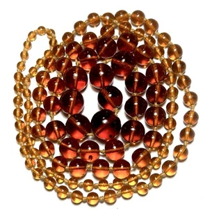 VTG CZECH ART DECO Graduated Hand Knotted Brown ART GLASS NECKLACE 1930’s - Picture 1 of 6