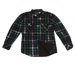 Roger Plain Woven Men's Big & Tall Plaid Button Down Lined Shirt Multicolor 2XL - Picture 1 of 16
