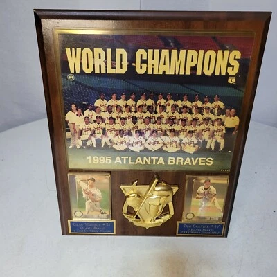 Бейсбольная табличка 1995 Atlanta Braves World Series фотография команды чемпионов MLB - Изображение 1 из 4