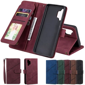 Wallet Case For Samsung S9 S10 Plus S20 S21 S22 S23 Ultra A10 A40 A70 S20FE J6 - Picture 1 of 16