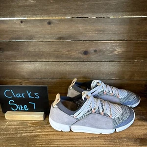 Womens Clarks Tri Amelia Gray Athletic Comfort Shoes Sneakers Size 7 M GUC - Picture 1 of 6