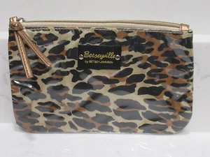 Betsey Johnson Betseyville Cheetah Leopardo Pequeño Cremallera Bolsa Bolso Estuche - Imagen 1 de 5