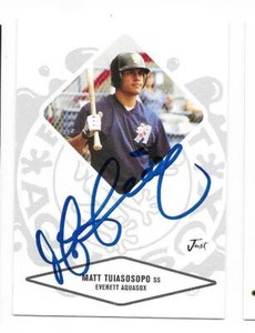 MATT TUIASOSOPO 2004 JUST MINORS AUTOGRAPHED SIGNED # 85 EVERETT AQUASOX 
