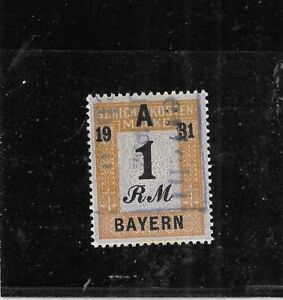 Bawaria Koszty sądowe Znak A 1931 1 Reichsmark