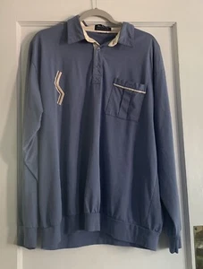 Vintage Blair Men’s Long Sleeve Grandpa Shirt Retro Stripe Med ? Blue**** - Picture 1 of 8