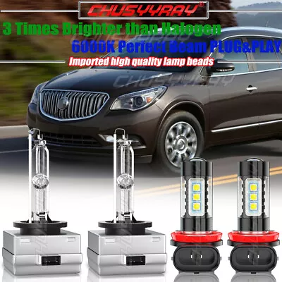 For Buick Enclave 2013-2014 Xenon HID Headlight Hi/Low +LED Fog Light Bulbs Kit - Image 1 of 4