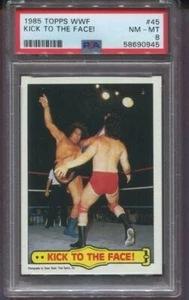 1985 TOPPS WWF WRESTLING ANDRE THE GIANT #45 - KICK TO THE FACE! - PSA 8 NM-MT - Picture 1 of 2