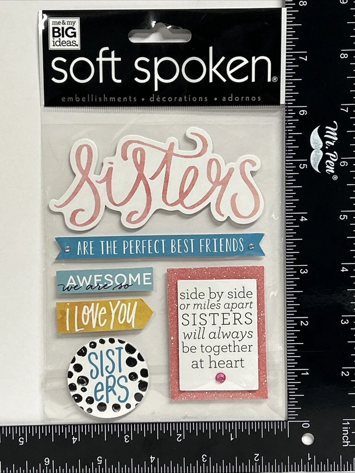 ME & MY BIG IDEAS Soft Spoken Sisters Embellishments Scrapbooking - Image 1 of 1