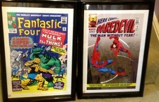 2010  2  Marvel Posters - Daredevil & Spiderman # 16 Fantastic Four # 25 12 x 16