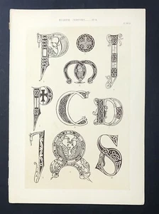 1860 Art Illumination Figure dal libro di Durham il cottoniano VIII secolo - Foto 1 di 4