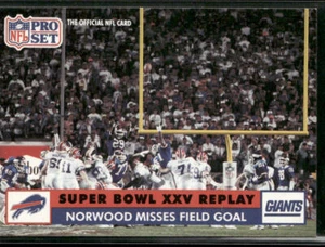 1991 Pro Set #54 Norwood Misses Field Goal In Super Bowl XXV - Picture 1 of 2