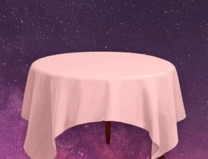 Table Cloth 70”x70” Square 100% Pink Polyester - Never Used - Picture 1 of 2