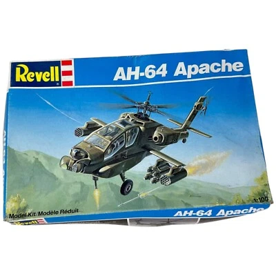 Revell AH-64 Apache Model Kit 1/100 Scale 4089 1990 Open Box - Image 1 of 4