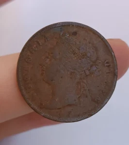 1874 BRITISH MALASYA STRAITS SETTLEMENTS 1 ONE CENT QUEEN VICTORIA COIN - Picture 1 of 2