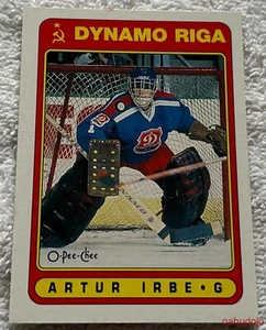 1990-91 O-Pee-Chee ARTURS IRBE #501 Novato Dinamo Riga ""Error"" Artur mal escrito - Imagen 1 de 2