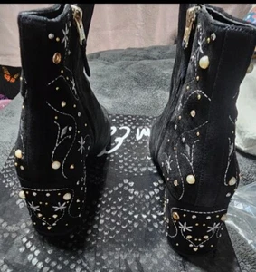 Sam Edelman Suede Embroidered Boots - Picture 1 of 15
