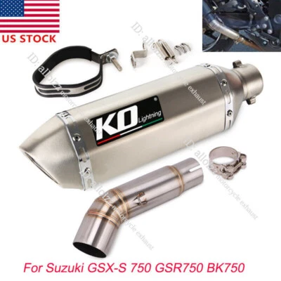 Pontas de silenciador 51 mm tubo de escape deslizante para Suzuki GSR750 GSXS750 BK750 2015-2022 - Imagem 1 de 4