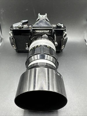 Vintage Nikkormat SLR 35mm Camera with 135mm f3.5 lens Shutter Working - Image 1 of 4