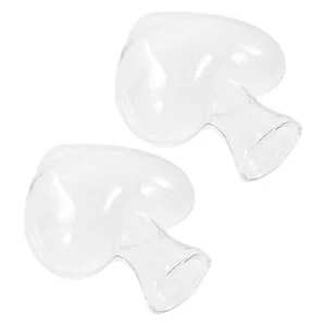 2 Pcs Love Glass Bottle Heart Jar Flower Arranging Vase Desk Planter - Picture 1 of 10