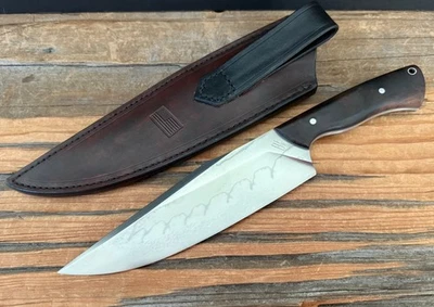 Casey Ogg, Brute Force BladeWorks (BFB) Large Bowie, 7.75" W2, Ironwood, Leather - Image 1 of 4
