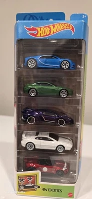 Paquete de 5 Bugatti Chiron Lamborghini Lotus Jaguar Aston Martin 2020 Hot Wheels Foto 1 de 2