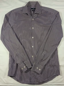 Hugo Boss Mens Shirt Medium M Striped Slim Fit Long Sleeve Button Up Jaron - Picture 1 of 11