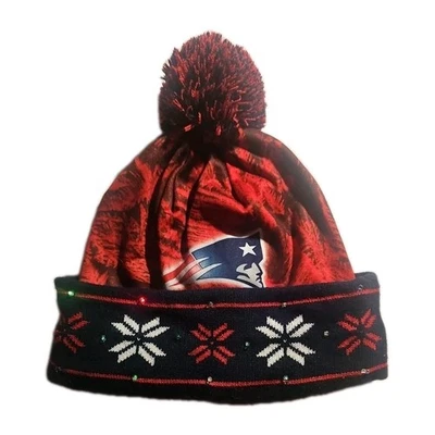 New England Patriots NFL LED Iluminado Invierno Gorro Tejido Medias Sombrero Gorra Gorro Foto 1 de 4