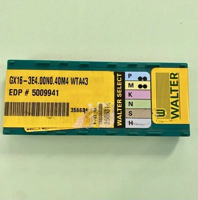Walter GX16-3E400N040-M4 WTA43 / GX16-3E4.00N0.40M4 WTA43 Carbide Inserts QTY10  - Image 1 of 3